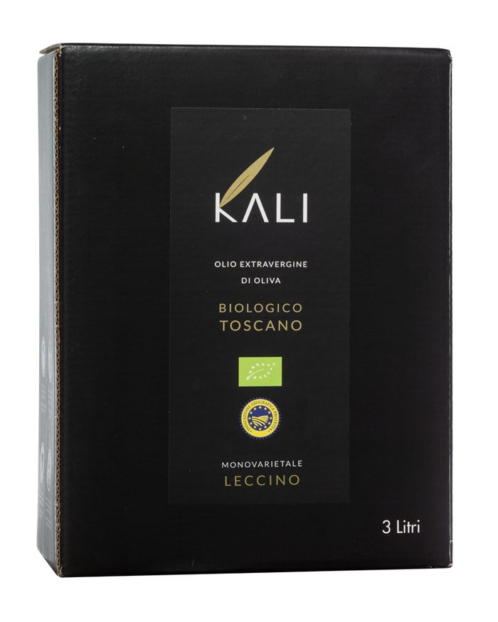 Butelka oliwy Wczesny zbiór · Monovarietal Leccino Toscano PGI 3L BIO marki Kali
